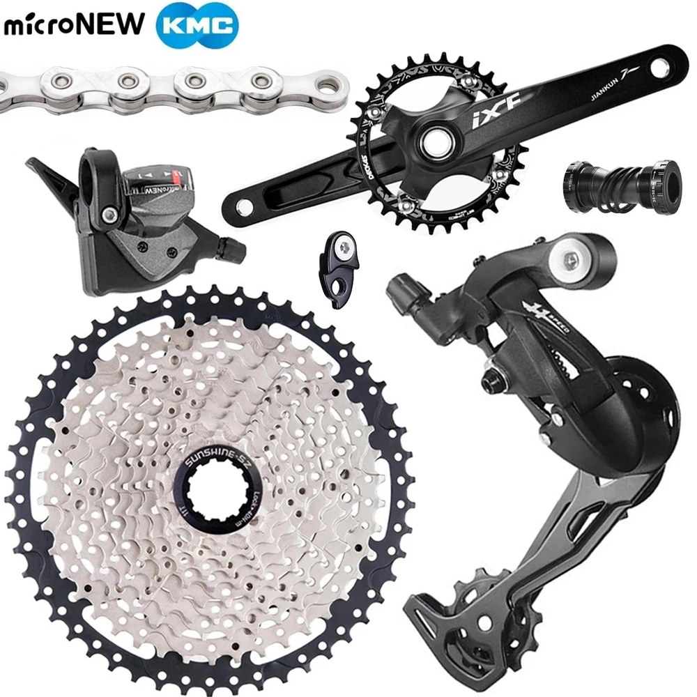 

Микроновый 11-скоростной MTB групповой набор 1X11S переключатель передач задний переключатель передач и цепь KMC X11 и набор кривошипов 170 мм и касс...