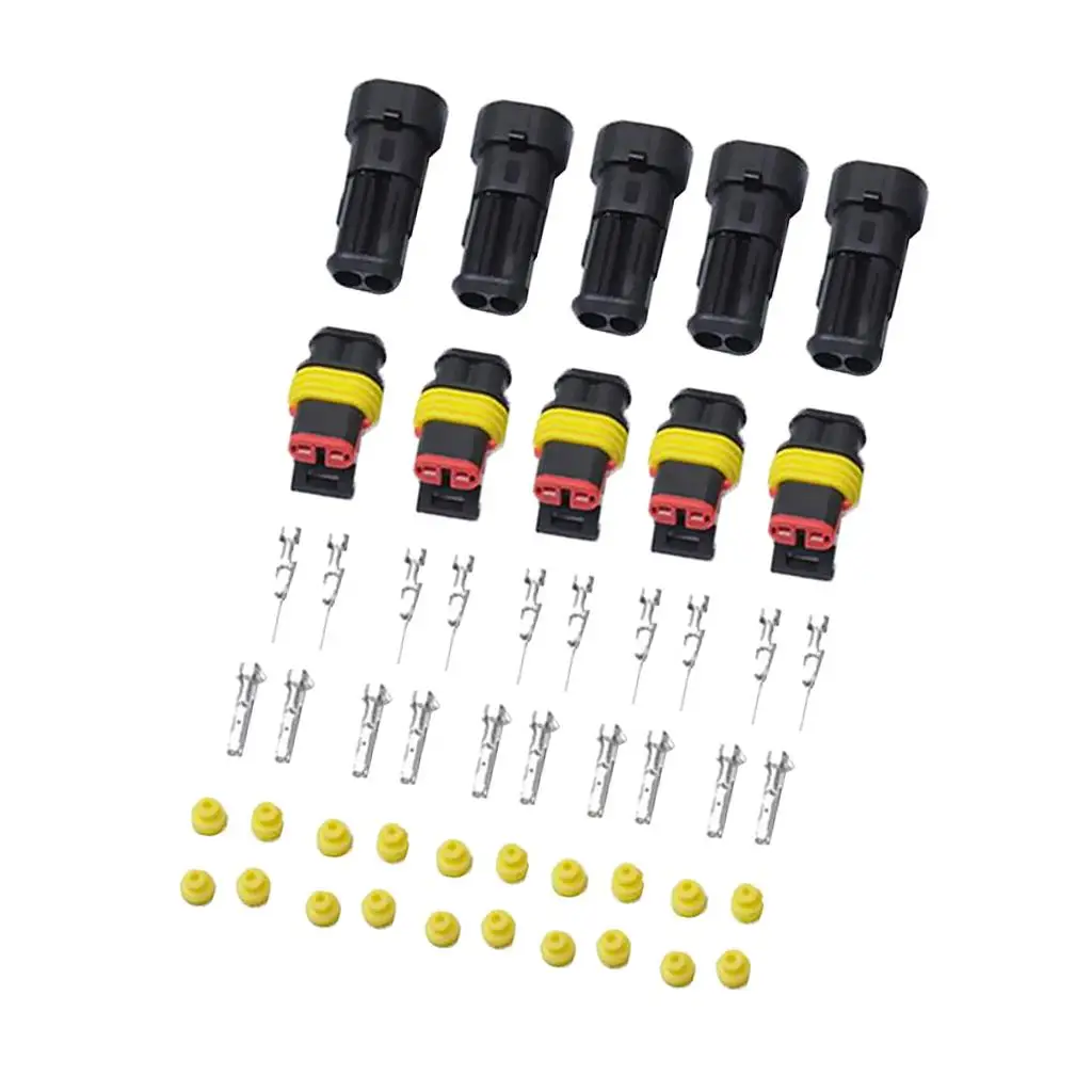 

5 комплектов герметичных водонепроницаемых разъемов для электрических проводов