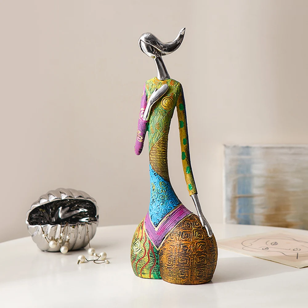 Abstract Sculpture Figurines for Interior Modern Home Decoration Color Woman Model Resin Statue Living Room Gifts |