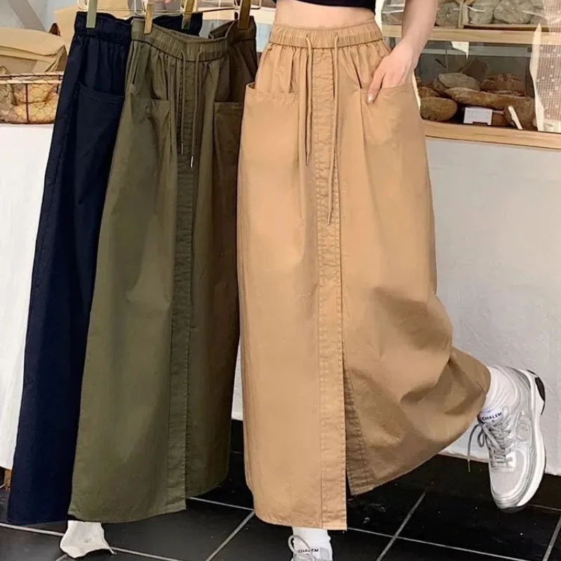 Летняя Классическая универсальная эластичная трапециевидная юбка средней длины