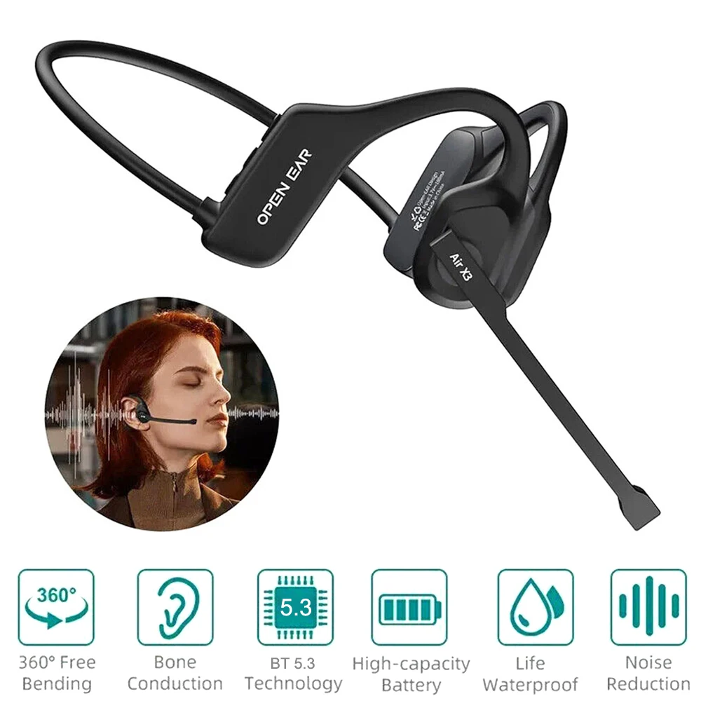 Беспроводная Спортивная Bluetooth-гарнитура наушники со съемным микрофоном