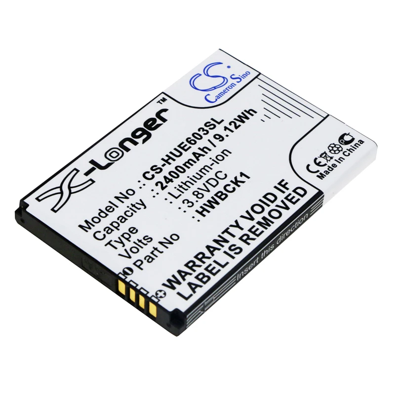 

CS 2400 мАч/9.12Wh батарея для Huawei 601HW, 603HW HWBCK1