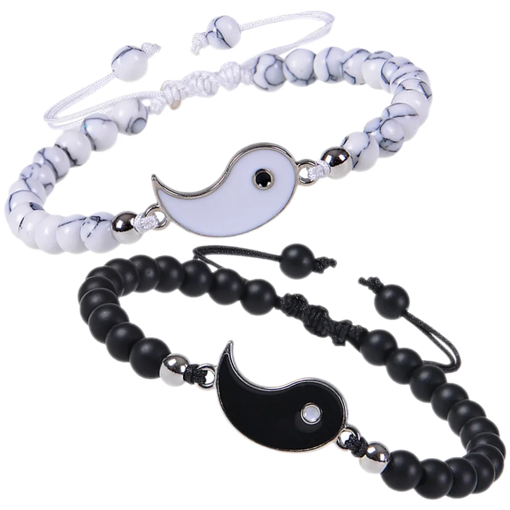 

Chi Bracelet Connecting Bracelets Couples White Turquoise Natural Stone Lovers Braided Bracelets