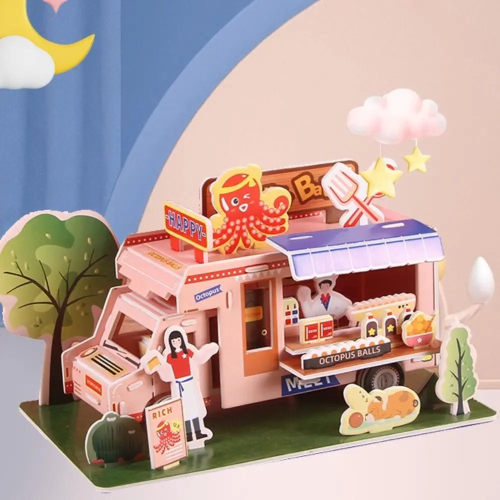 Магазин мороженого DIY Головоломка Кукольный домик Комната Мультяшный картон