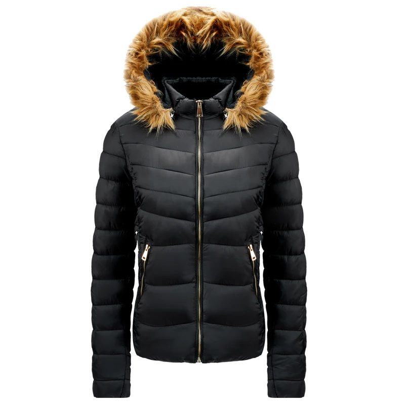 

Women Winter Jacket New 2021 Simple Fashion Big Fur Warm Parkas Jackets for Women Down Coat Warm Plus Size Parka Cotton Outwear