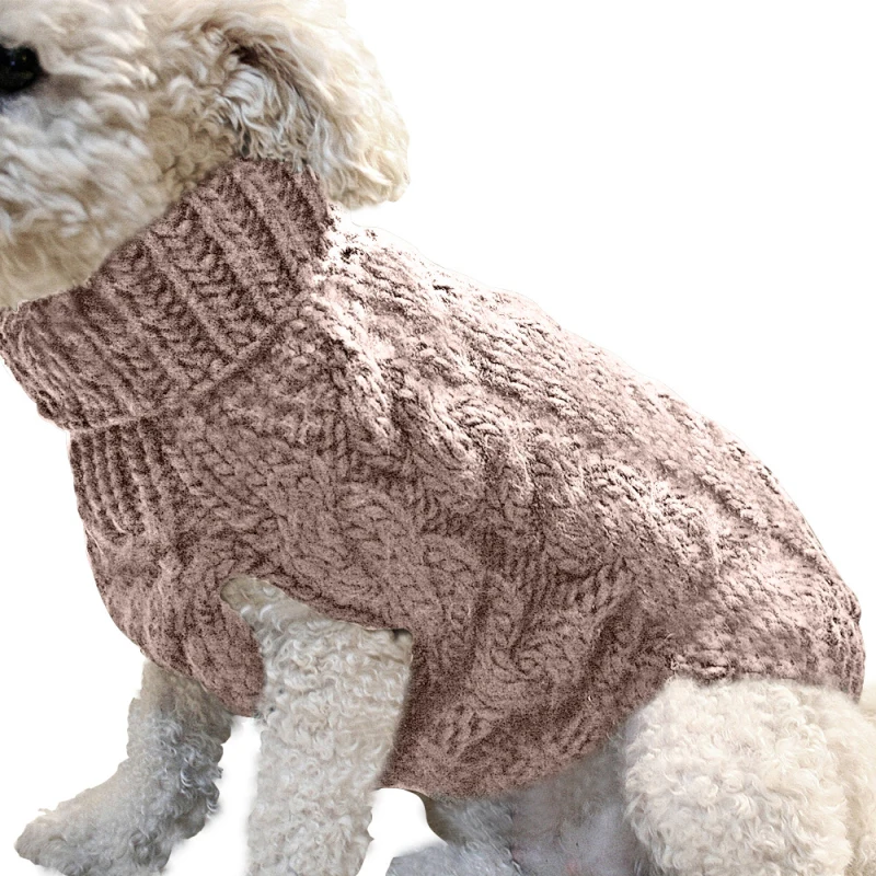Winter Dog Clothes Chihuahua Soft Puppy Kitten Kitten High Collar Solid Color Design Sweater Fashion Clothing for Pet Dogs Cats