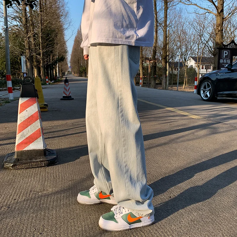 Multicolor Baggy Jeans Men Fashion Casual Wide Leg Jeans Men Streetwear Loose Hip Hop Straight Denim Pants Mens Trousers M-2XL