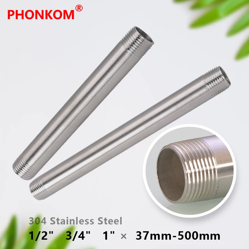 PHONKOM удлинитель трубы фитинг 304 соединитель из нержавеющей стали 1/2 &quot3/4&quot 1 &quotBSP