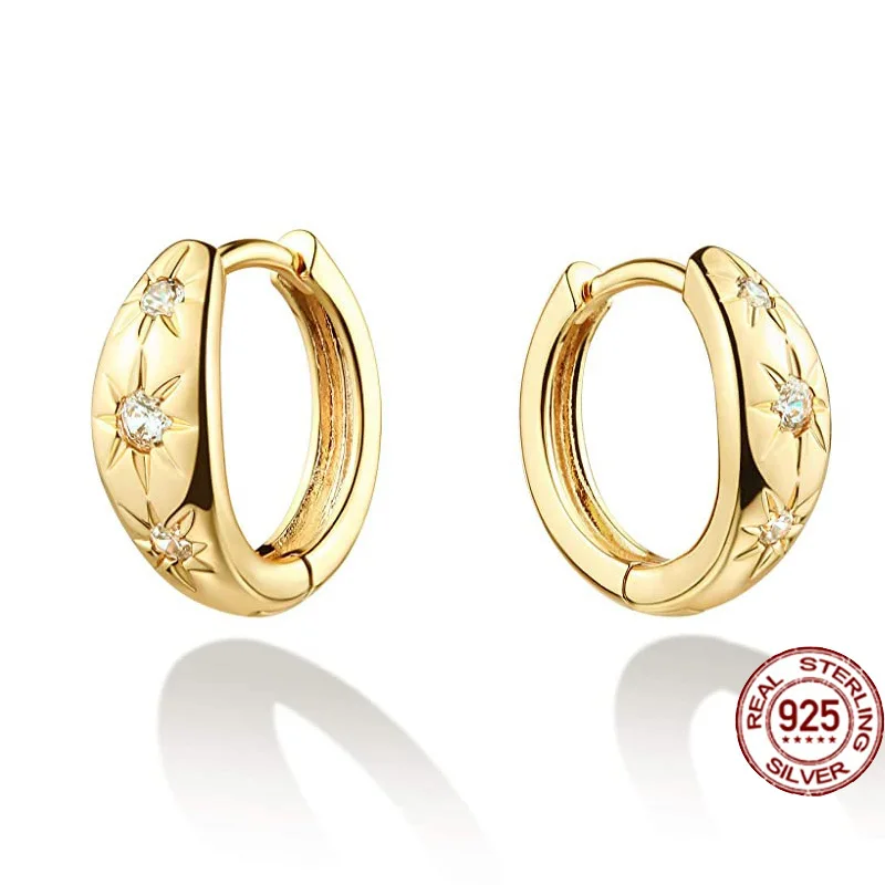 

Silver Lightning Hoop Earrings ∞ Symbol Zircond Ear Silver Jewelry Girls Party