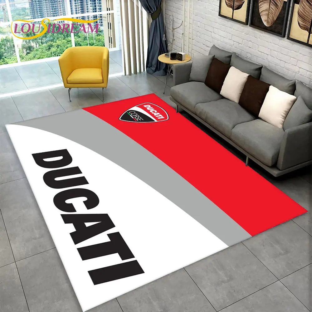 Фото Большой ковер с 3D-рисунком D-Ducati, коврик для гостиной, спальни, дивана, придверный коврик, декор для кухни, детский игровой нескользящий напольный коврик №5