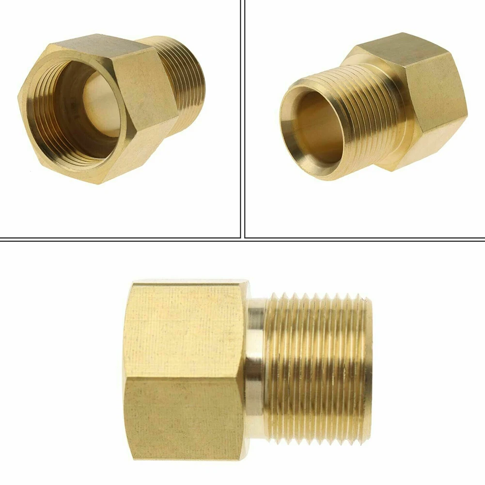 

Pressure Washer Adapter Metric Adapter Parts Universal 1 Pc 4500 PSI Accessories Brass M22 15mm Male Thread To