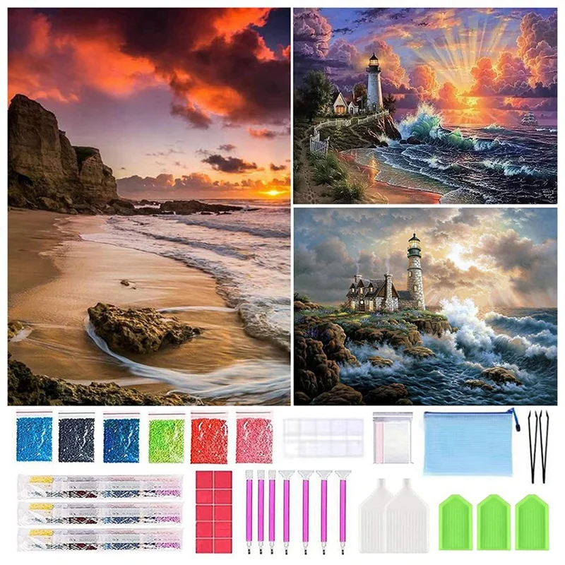 

Набор для алмазной живописи, набор для алмазной живописи 5D, 3 упаковки