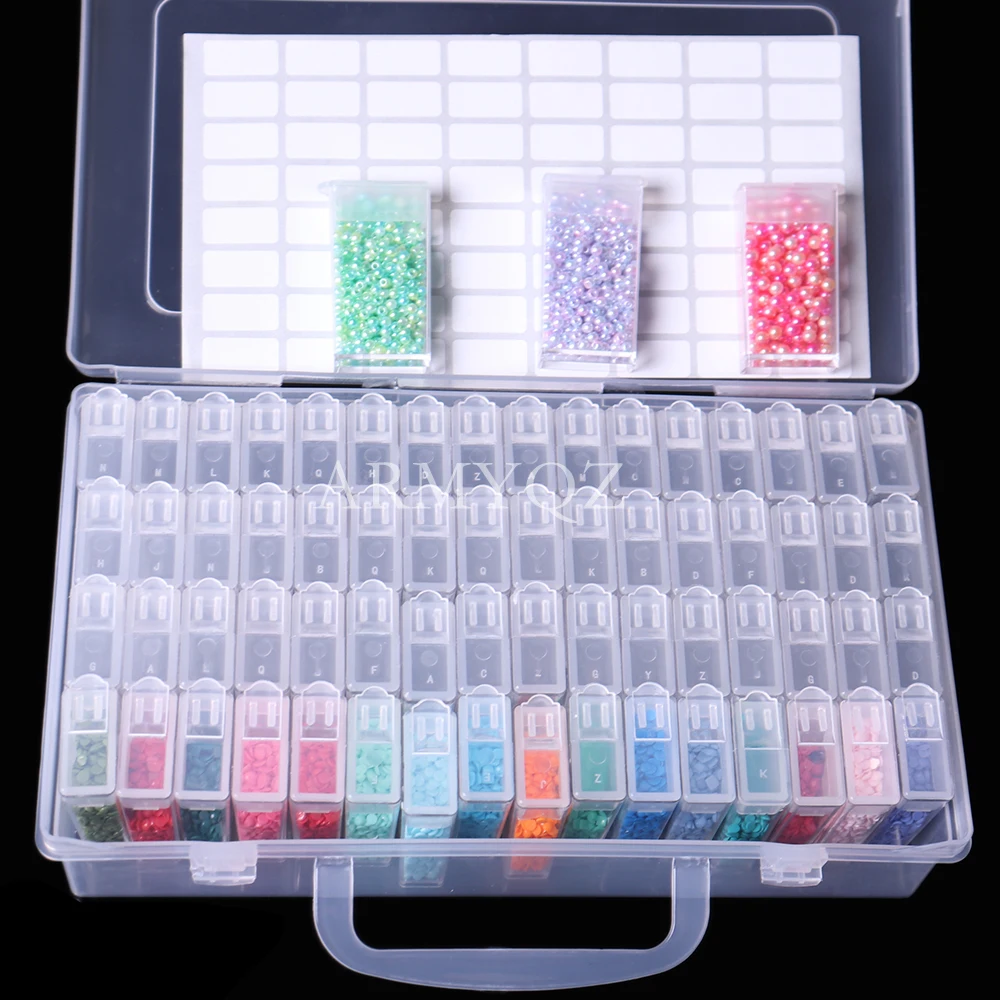 

Детские наборы с 64/56/60/28 ячеек, пластиковый контейнер для хранения, аксессуары и т. д., набор для алмазной вышивки