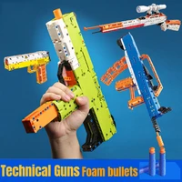military technical guns building blocks 98k sniper rifle desert eagle uzi 95 model bricks pubg swat weapon toys