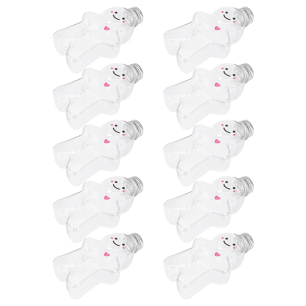

Bottles Christmas Bottle Water Candy Gingerbreadplastic Beverage Man Slimcaps Jar Jars Empty Reusable Cookie Juicing Container