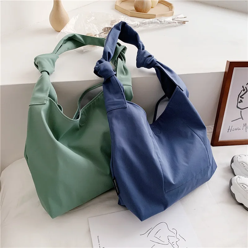 Diinovivo Casual Shoulder Bag Nylon Women Handbag Solid Color Shopping Bag Simple Ladies Large Tote Bag Hobos Women Bag WHDV2269