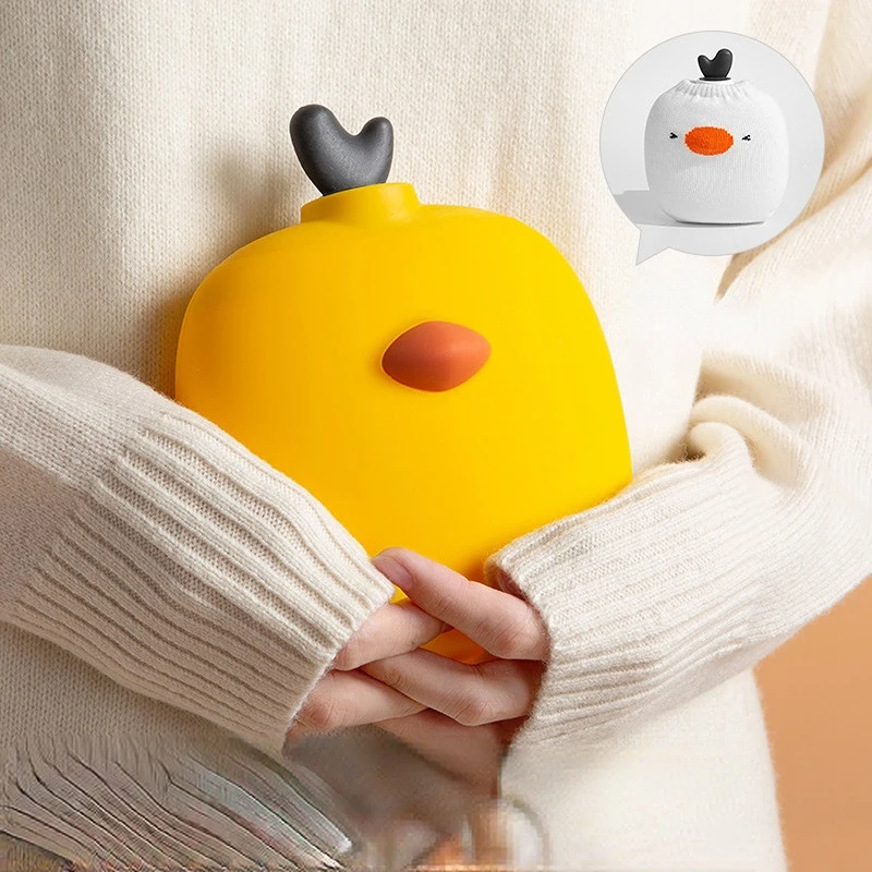 

Cartoon food-grade silicone hand warmer explosion-proof leak-proof hot water bag creative anti-scalding baby warmer