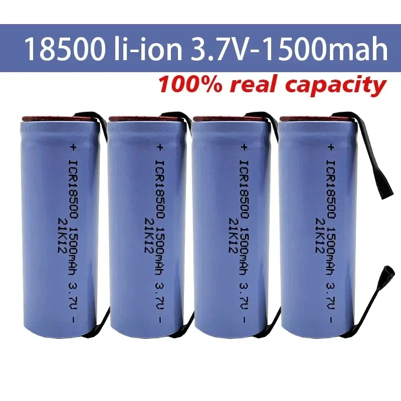 

New Original 18500 1500mAh 3.7V Rechargeable Lithium Ion Battery for LED Flashlight+DIY Nickel