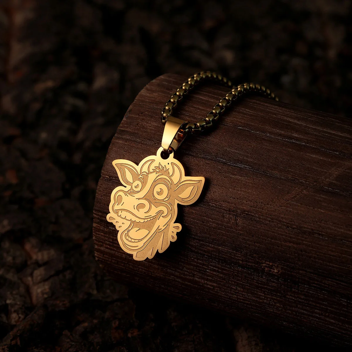 Ожерелье с головой коровы для женщин и мужчин милое ювелирное изделие из