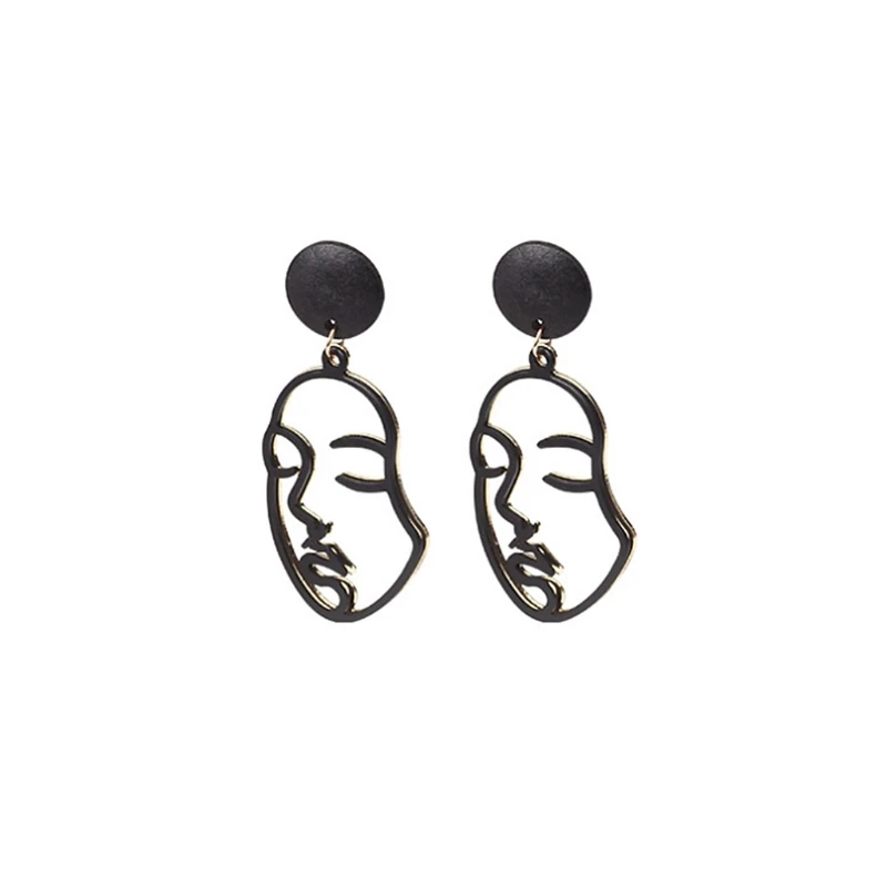 

Abstract Face Earrings Fashion Hollow Dangle Earring Gift for dance party