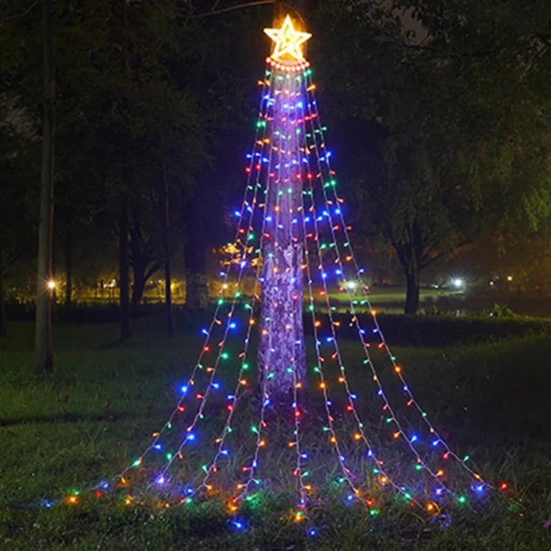 

Remote+Warm White Solar Waterfall String Light Christmas Tree Hanging US[US Stock]