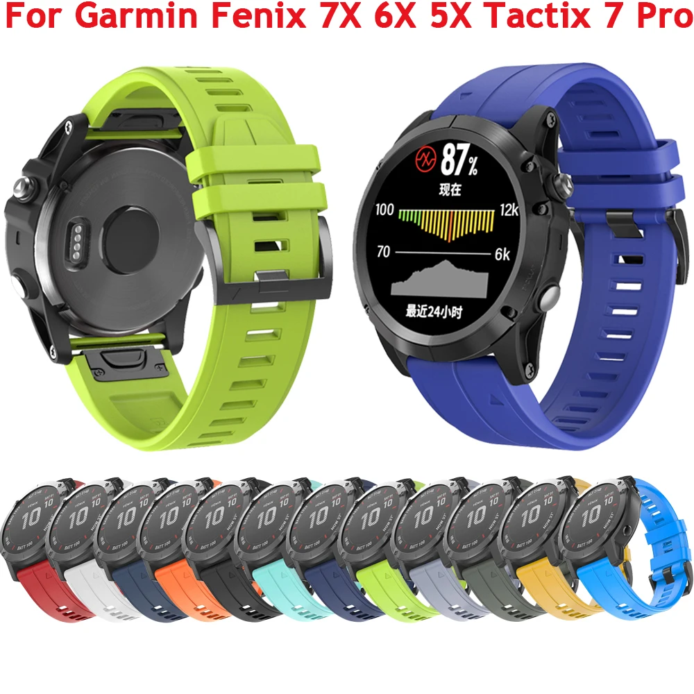 

Ремешок силиконовый для наручных часов Garmin Fenix1 2 3 HR 6X 7X 5X Puls COROS VERTIX 2 Smartwatc, 26 мм