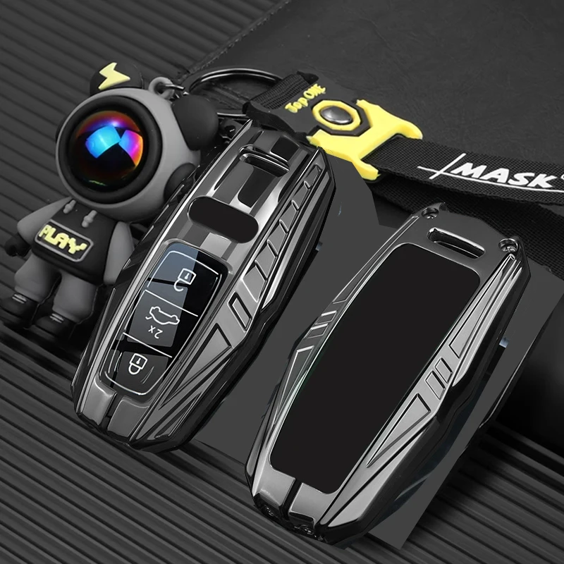 

Модный чехол для Audi A3 A4 B9 A6 A7 4K A8 E-tron Q5 Q8 C8 D5 SQ8 Smart Remote Car Key Case Чехол-брелок-держатель Брелок Аксессуары