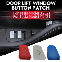 car button anti scratch abs stickers protective film for tesla model 3 model y 2021 window lift switch decor accessories
