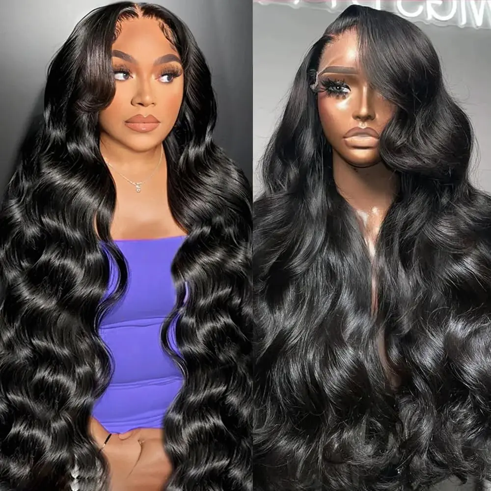 13x4 13X6 HD Lace Frontal Wig Body Wave 28 32 34 36 Inch Front 360 Human Hair 4x4 Closure
