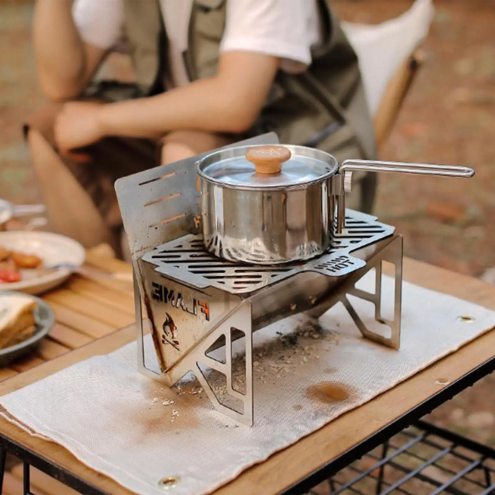

Compact Camping Grill Stove Foldable Lightweight Campfire Portable Charcoal Stove for Cooking Hiking Barbecue Patio Picnic