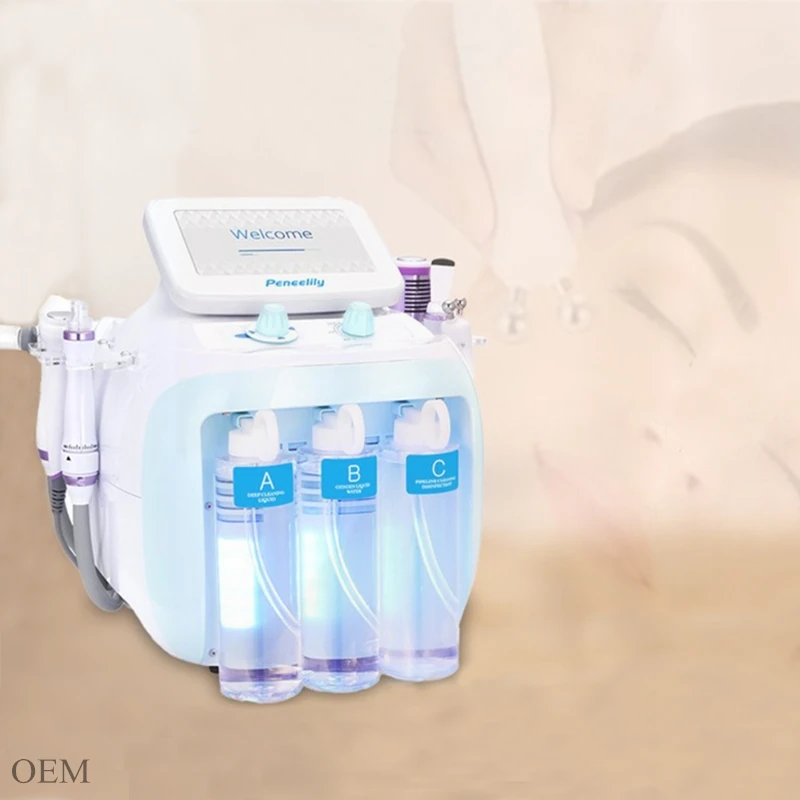 

Hot sale 6 in 1 Small Bubble Water Oxygen Jet Peel Dermabrasion Facial Microdermabrasion Skin Management Machine