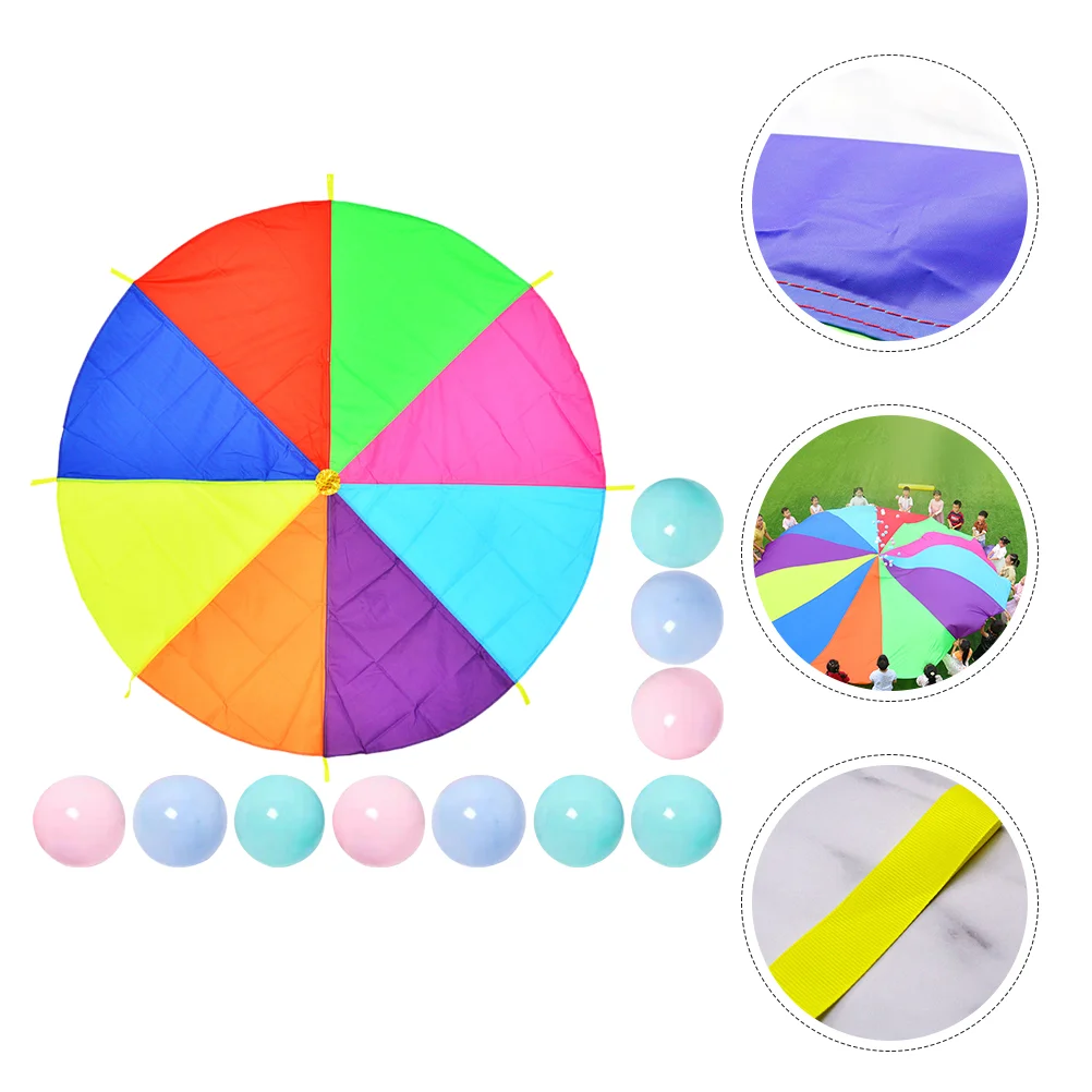 

Children Toys Rainbow Parachute Outdoor Play Parachutes Training Equipment Giant Games Plastic Parent-child
