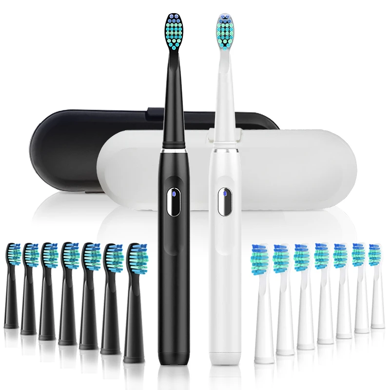 

Electric Toothbrush Rechargeable Sonic Vibrate 4 Clean Modes Waterproof Brushes Soft Bristle Portable Adult Timer Brush