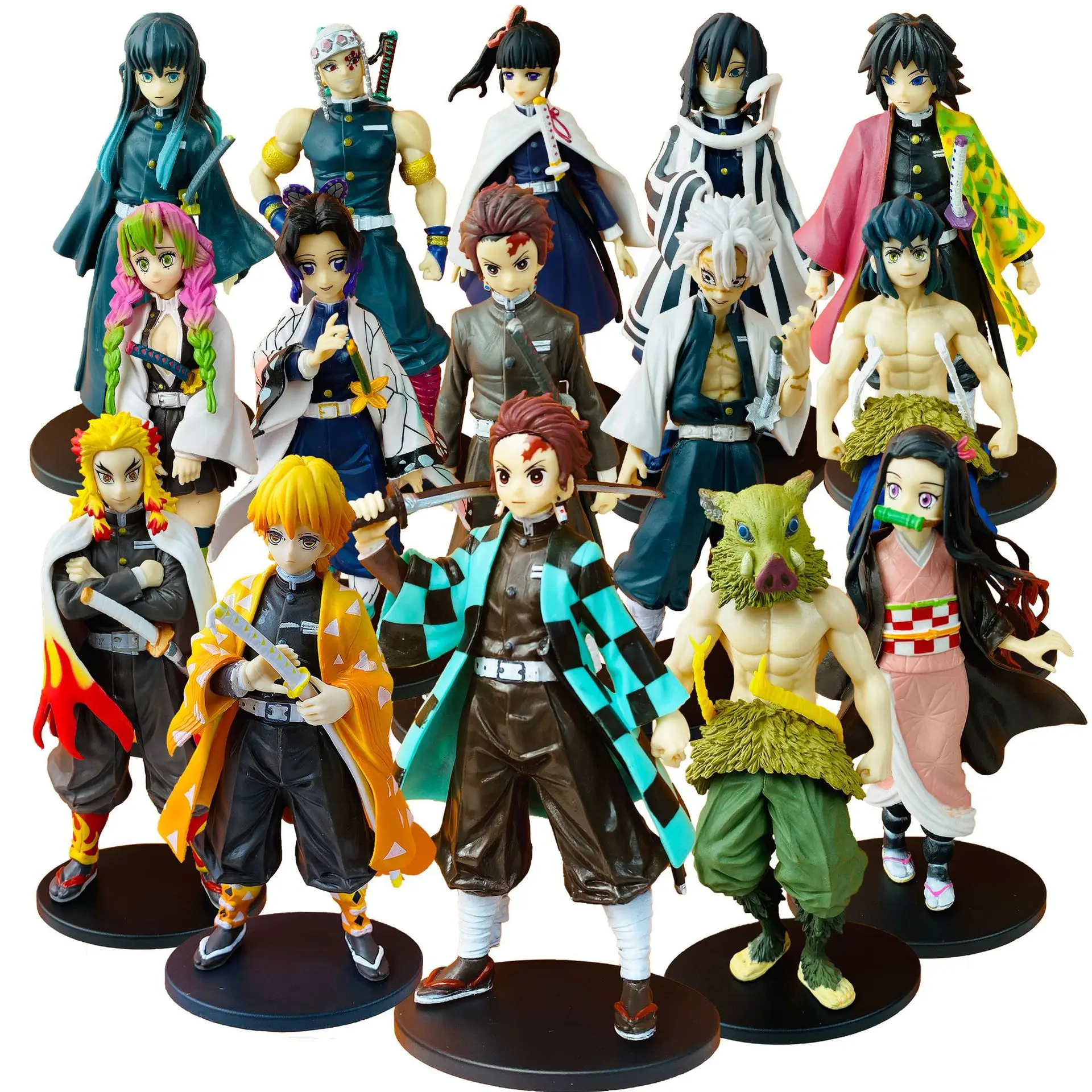

Anime Demon Slayer Kimetsu No Yaiba Nezuko Tanjirou Zenitsu Inosuke PVC Action Figures Model Toys Figurine
