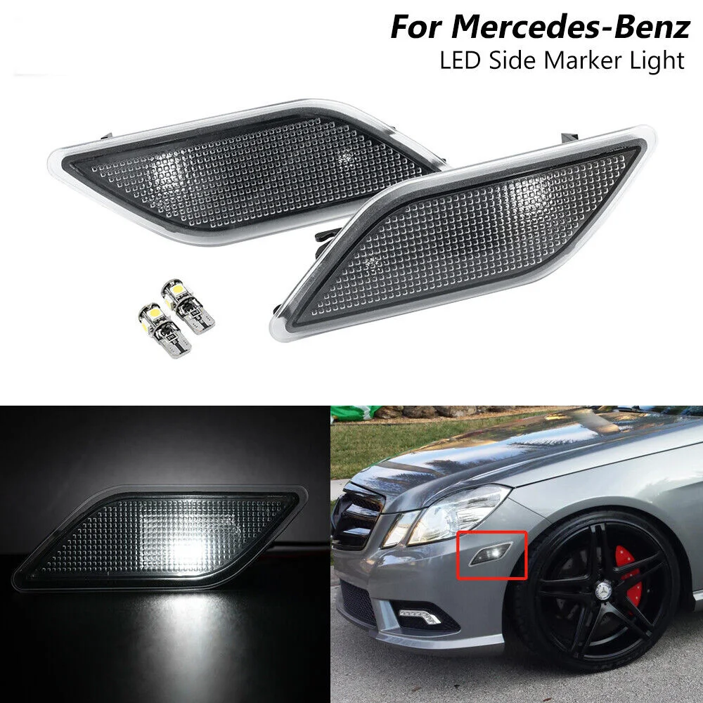 

LED White Fender Side Marker Light For Mercedes Benz W212 E300 E350 E550 E63 AMG