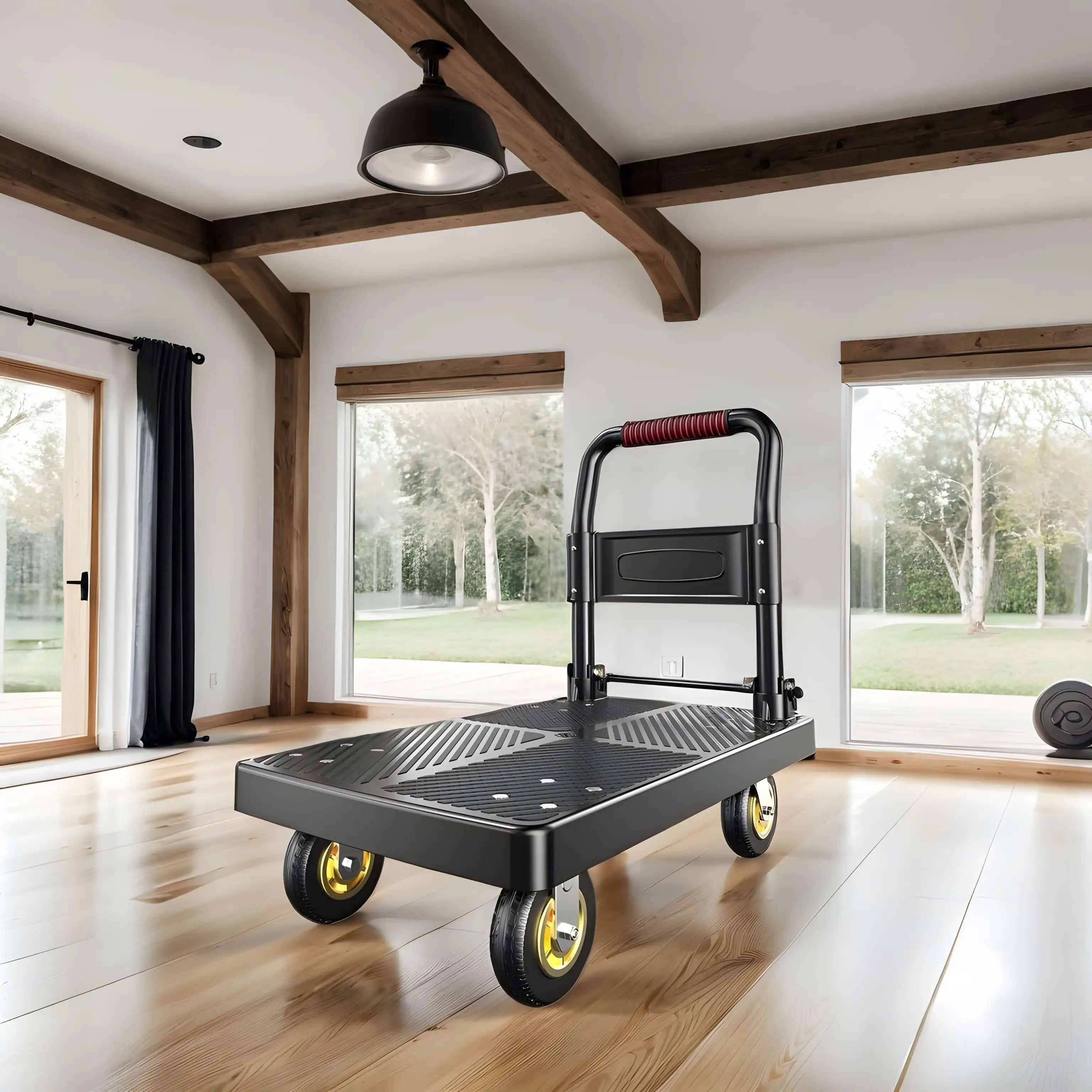 Ручные тележки 72x48 см 60-360 кг складные бортовые бесшумные тяговые бытовые