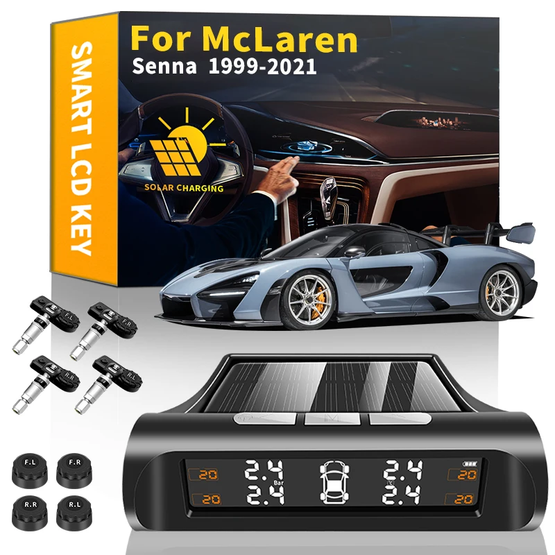 

Smart Car TPMS Wireless Tire Pressure Monitoring System Solar Power LCD Display Tire Pressure Sensor For McLaren Senna 1999-2021