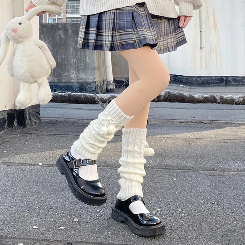 1 Pair Lolita Japanese Maiden Lovely Women Long Socks Cotton Ruffle Princess High Quality Knitted Ankle Warm Cuffs Goth Winter