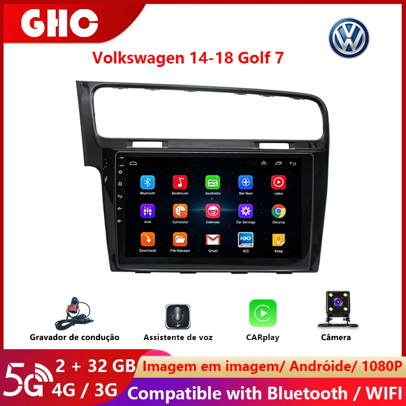 

Android Car Player For Volkswagen Golf 7 2014-2018 Car Radio HD Multimedia Carplay With WIFI GPS Reverse Camera Bluetooth FM DVD