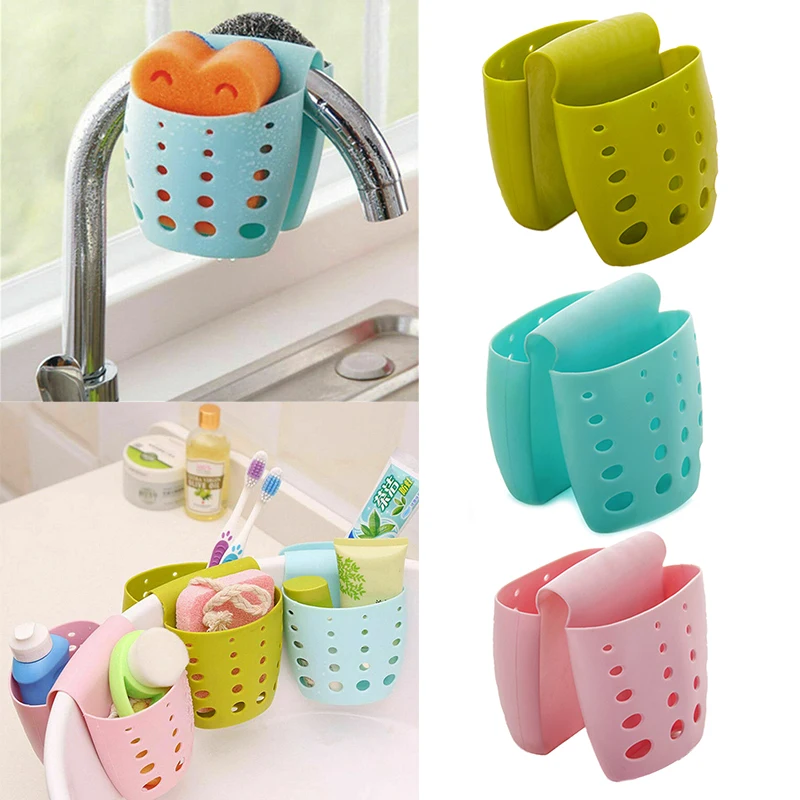 

3 Colors Kitchen Bathroom Sponge Sink Tidy Holder Storage Rack Strainer Organizer Caddy