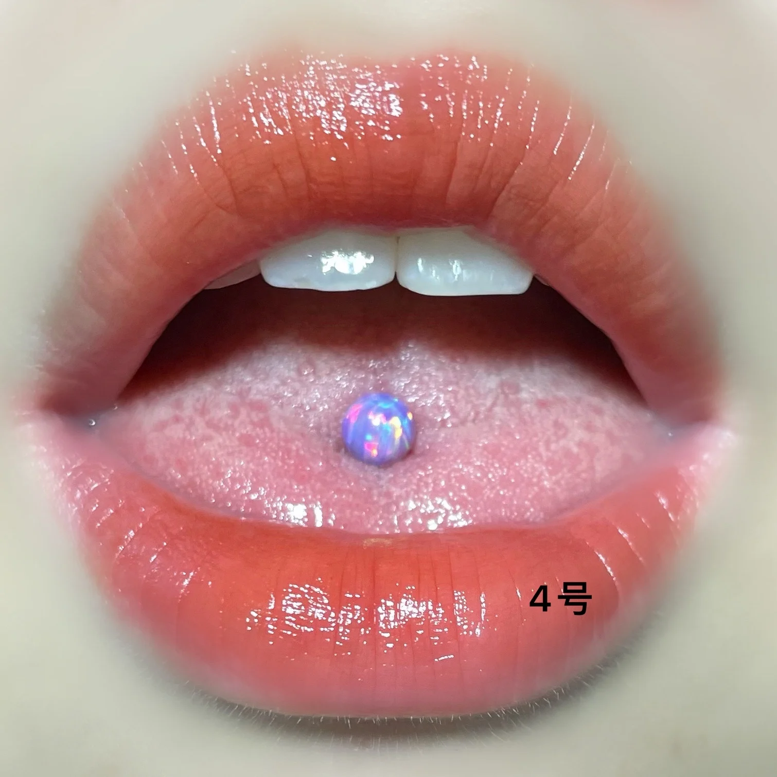 Толщиной 1,6 мм, гвоздь для языка из нержавеющей стали, синтетический шарик Aubao, кольцо для языка