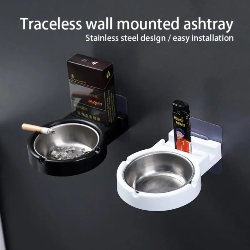 

Household Detachable Ashtray Non-marking Sticker Ashtray Simple Bar Smoking Indoor Cigarette Butt Storage Shelf Home Accessories