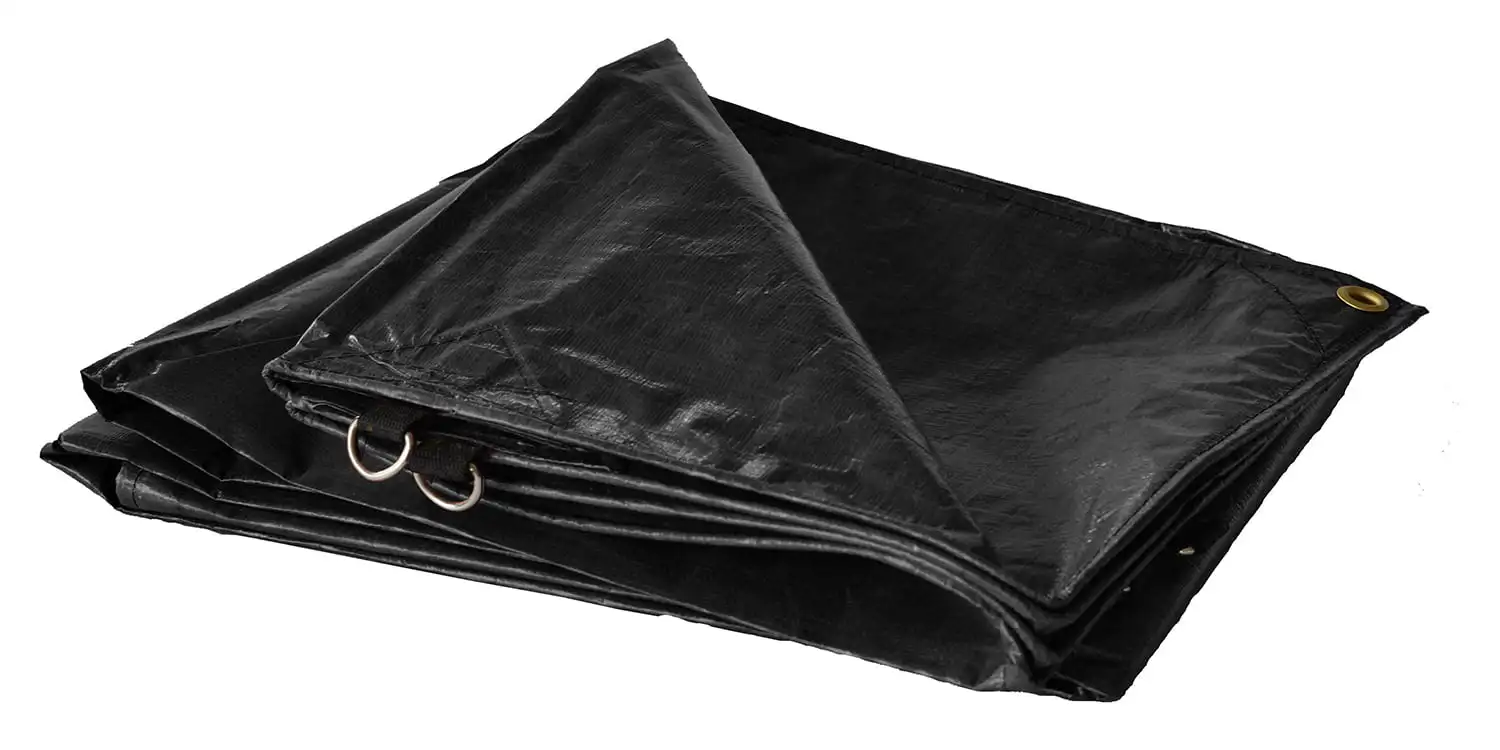 

8' X 10' Black Super Heavy Duty Poly Truck Tarp, 12 mil