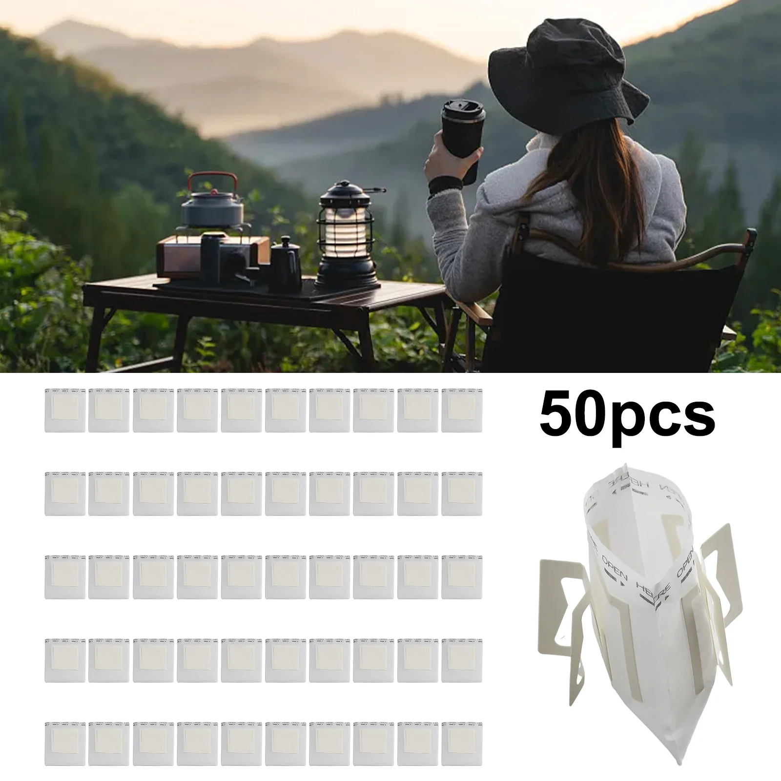 50 шт. подвесной фильтр-мешок для ушей 74x90 мм одноразовый фильтр офиса дома на