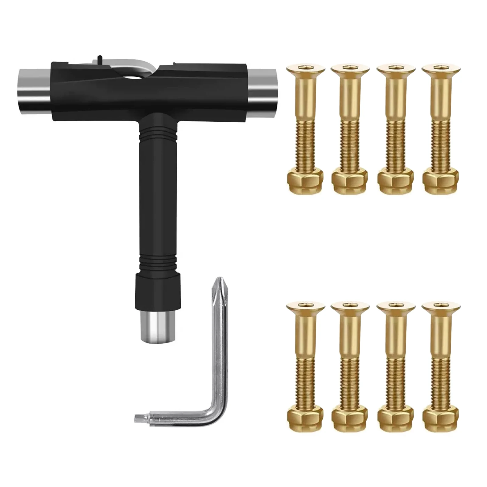 

Skateboard Tool Kit Adjustment Repair T Wrench Steel Multi Function Universal All In One Portable Professional Screw