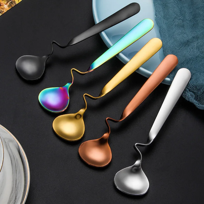 

304 Stainless Steel Hangable Teaspoon Small Mini Coffee Mixing Spoon Sugar Dessert Ice Cream Scoop Tableware Kitchen Utensils