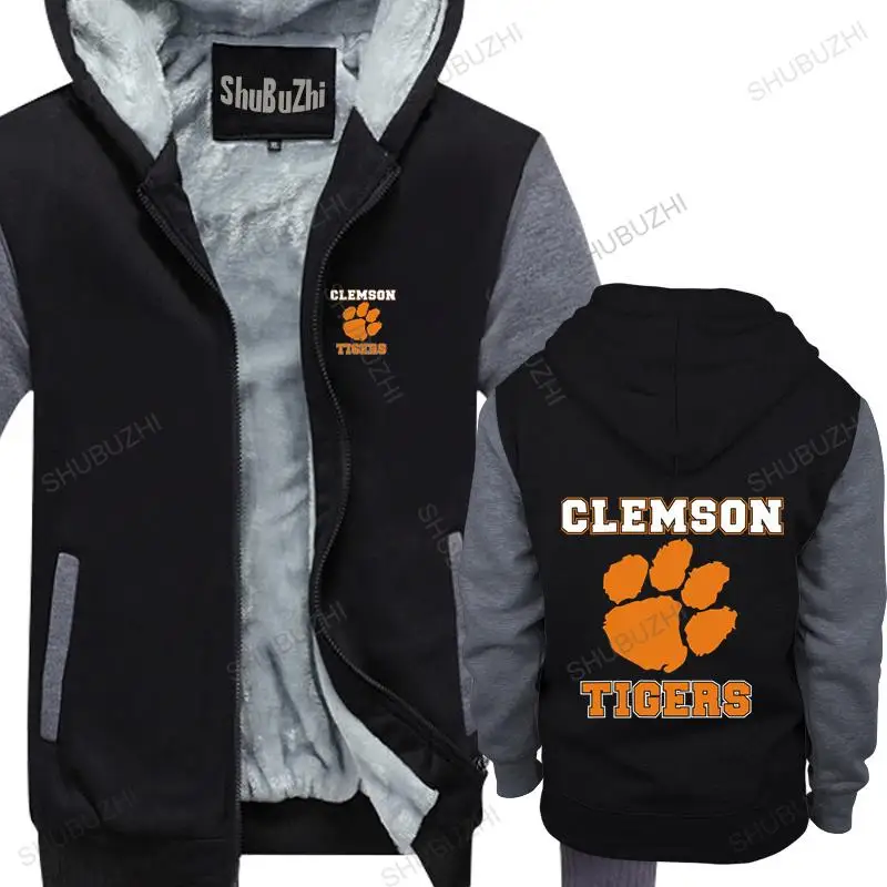 

warm coat men fleece hoody Graphic coat Fashion Casual Clemson Tigers Men's jacket drop shipping men winter sweatshirt