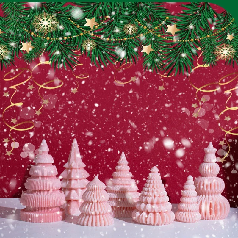 Силиконовая форма Zackoo 3D для рождественской елки свечи сделай сам ручная работа