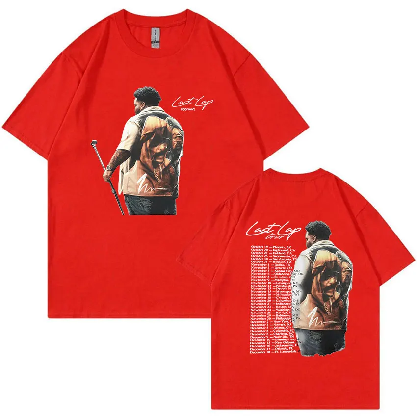 Rapper Rod Wave Last Lap Tour 2024 New T Shirts Men Retro High Quality Fashion T-shirt Hip Hop Oversized Cotton Tshirt Streetwea