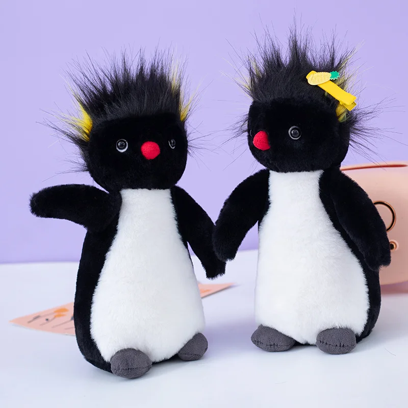 

New Arrival Christmas Explosive Head Fried Hair Penguin Doll Plush Toy Free Decoration Rock Soft Doll